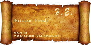 Heiszer Ernő névjegykártya