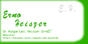 erno heiszer business card